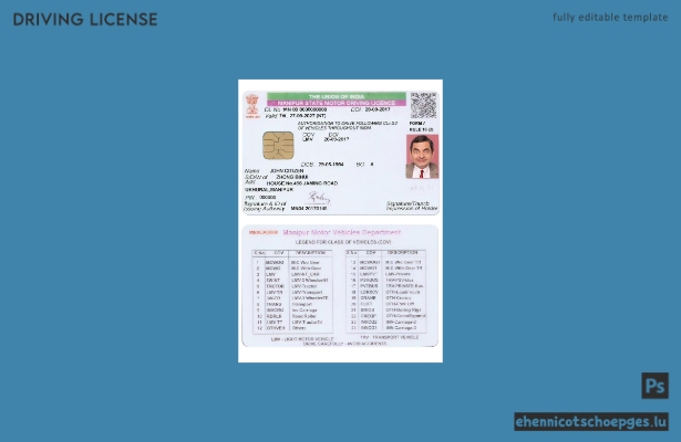 Beispiel für einen Führerschein aus dem indischen Bundesstaat Manipur